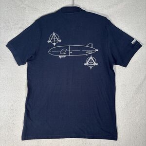 Hakro Men’s XL Polo Shirt Cotton Navy‎ Blue Zeppelin Retro Futurism Steampunk